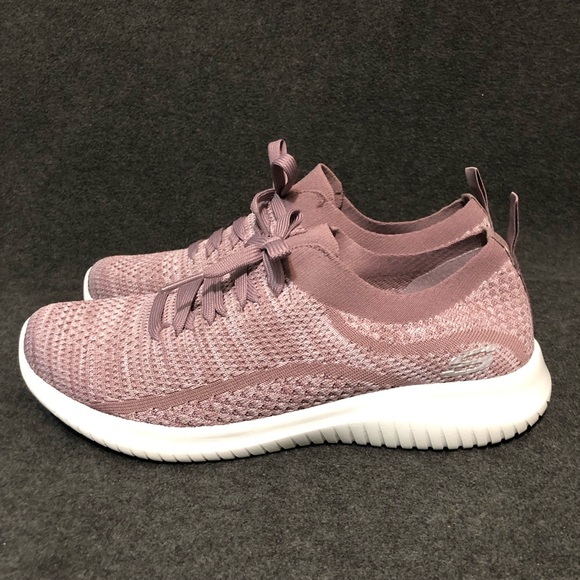 Skechers Women’s Size 8.5 Ultra Flex Statements Lavender Knit Slip On Sneakers - Picture 3 of 9